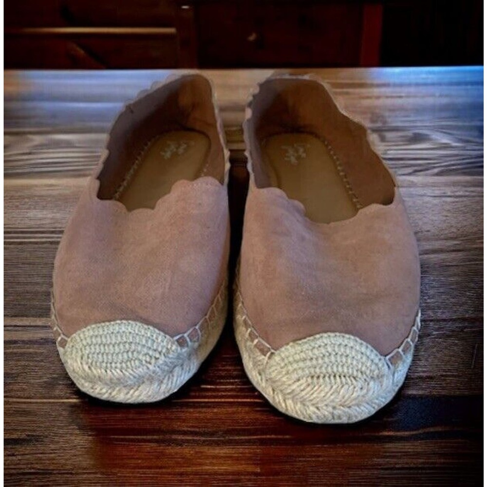 CROWN VINTAGE BRAE Espadrille Platform Slip On TAUPE Suede Size 10 - Picture 4 of 6